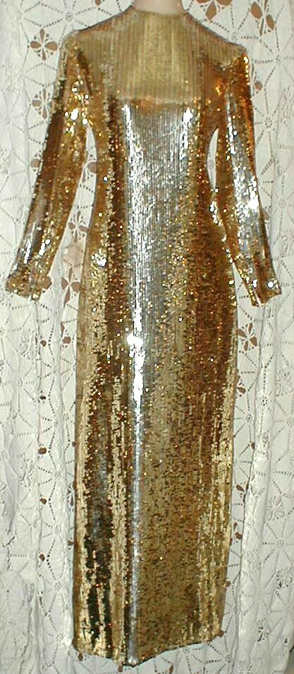 Norell-Tassell Gold Mermaid Gown