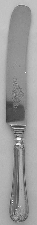 Gammal Fransk, Franska Liljan Blunt Blade Table Dinner Knife Nr 1 with Bolster
