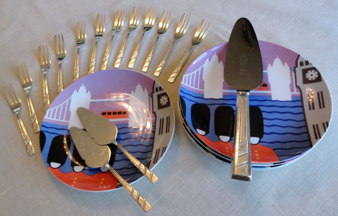 Silver Rose Viners Cake Service for 12